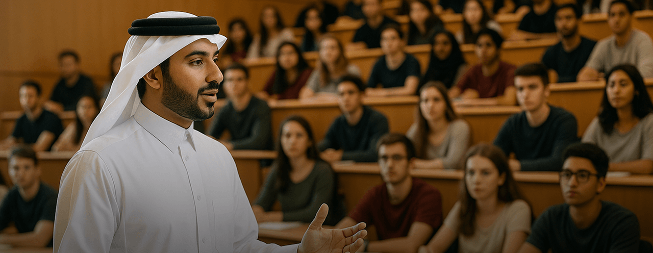 طلاب في قاعة محاضرات